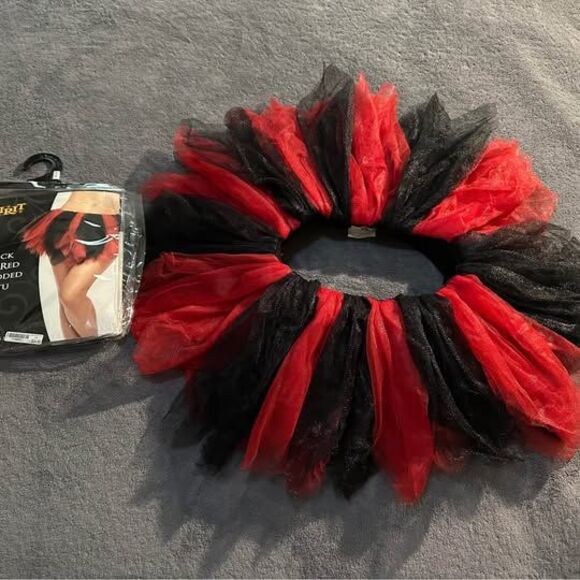Spirit Halloween Women’s Black/ Red Shredded Tutu - Picture 1 of 6